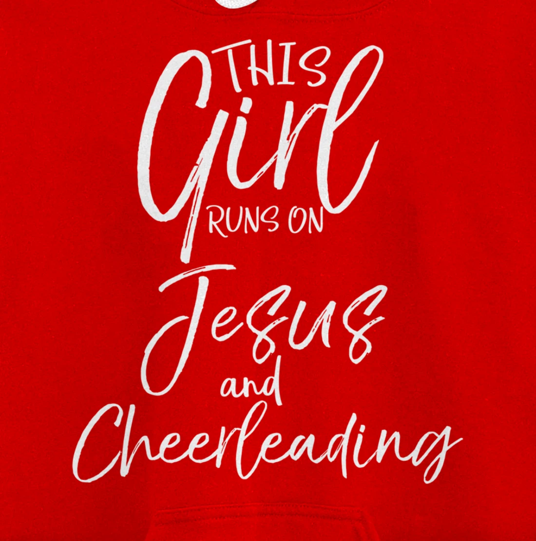 Cheerleader Quote This Girl Runs on Jesus and Cheerleading Pullover Hoodie