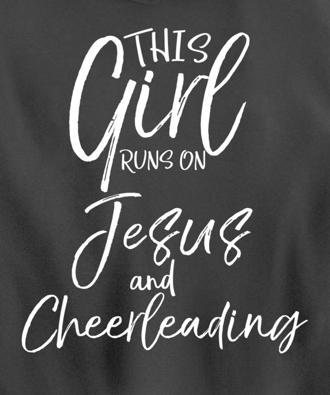 Cheerleader Quote This Girl Runs on Jesus and Cheerleading Pullover Hoodie