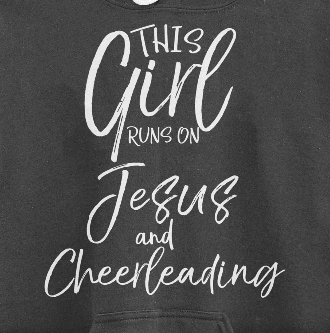 Cheerleader Quote This Girl Runs on Jesus and Cheerleading Pullover Hoodie