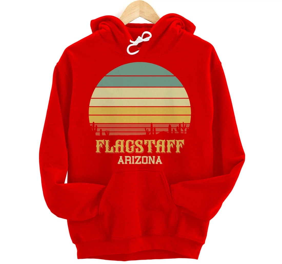 Retro Cactus Flagstaff Arizona Vintage Desert Sun Pullover Hoodie