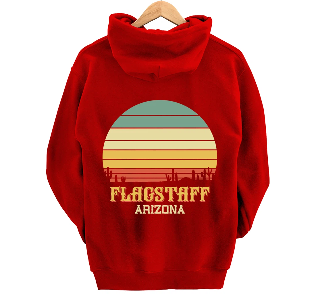 Retro Cactus Flagstaff Arizona Vintage Desert Sun Pullover Hoodie