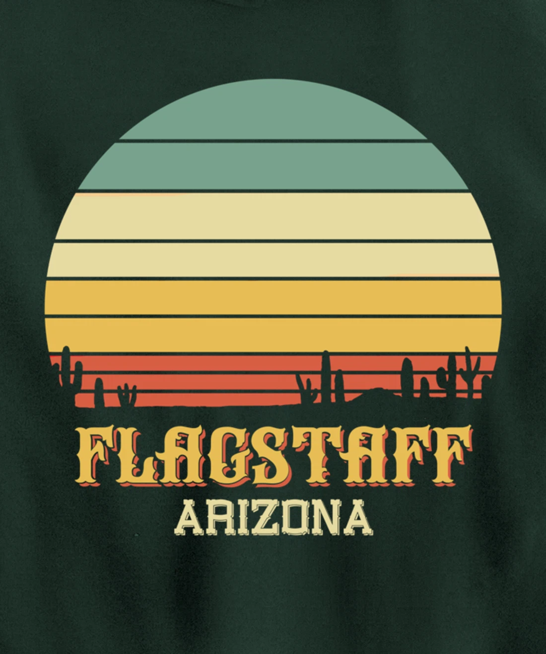 Retro Cactus Flagstaff Arizona Vintage Desert Sun Pullover Hoodie