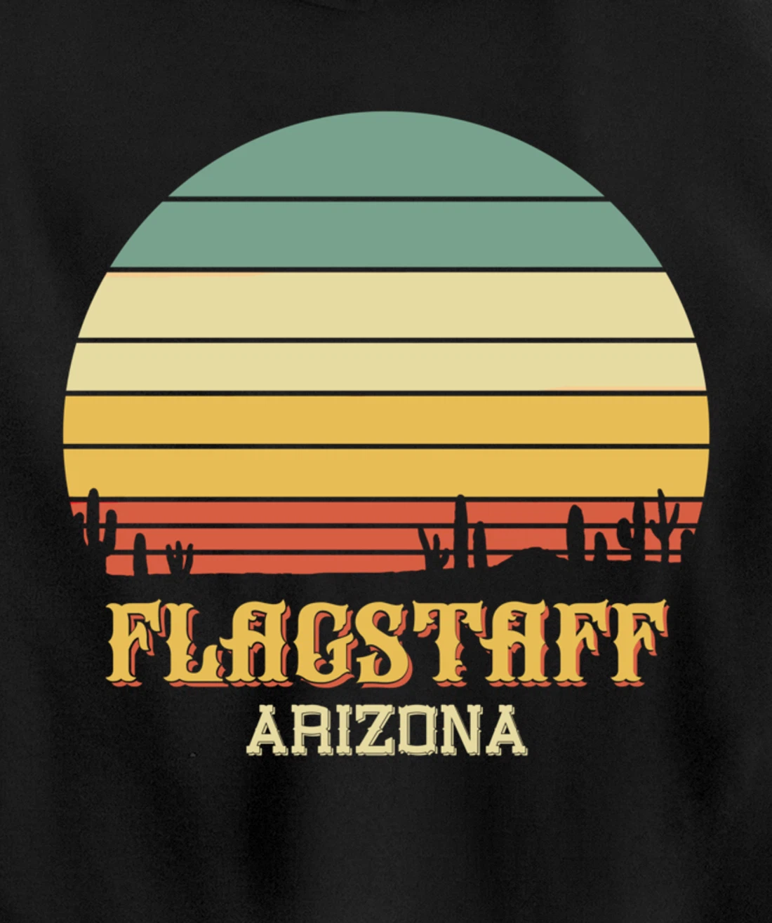 Retro Cactus Flagstaff Arizona Vintage Desert Sun Pullover Hoodie