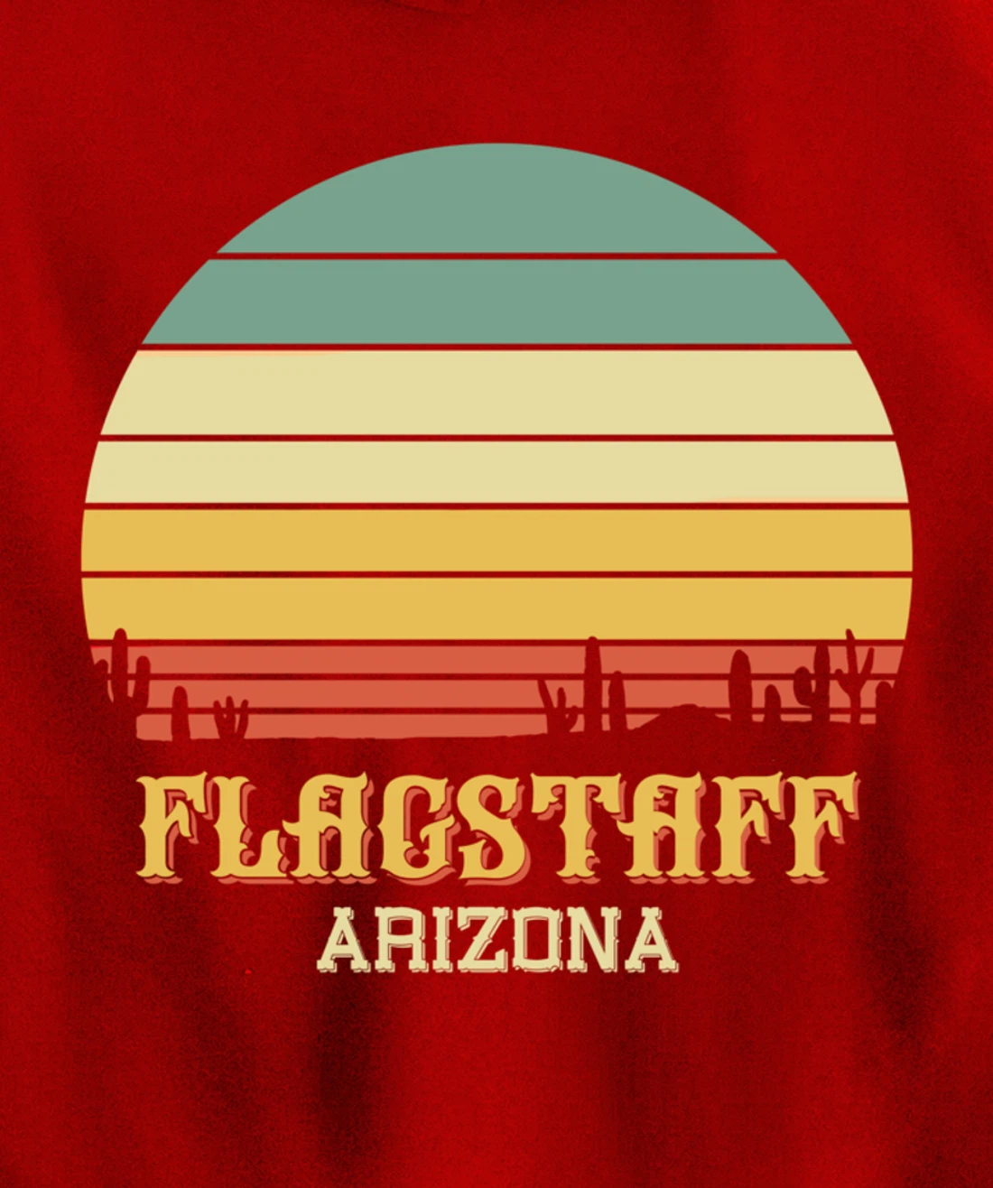 Retro Cactus Flagstaff Arizona Vintage Desert Sun Pullover Hoodie