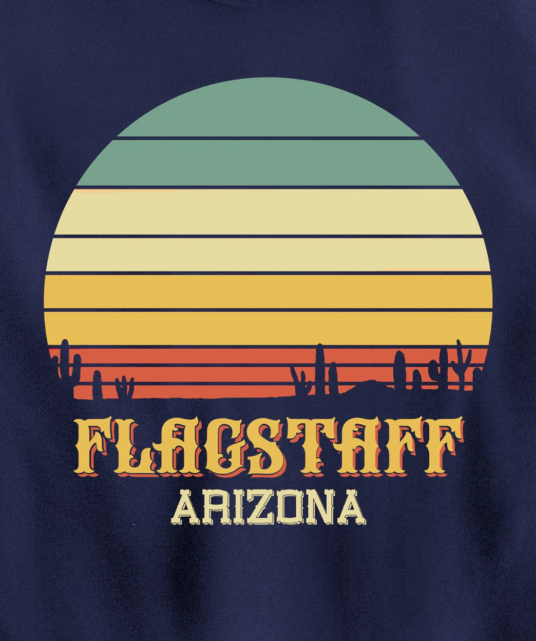 Retro Cactus Flagstaff Arizona Vintage Desert Sun Pullover Hoodie
