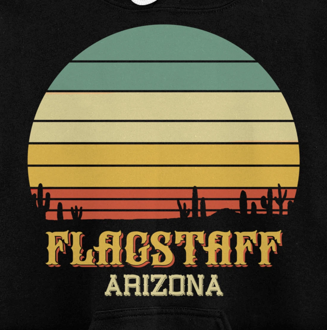 Retro Cactus Flagstaff Arizona Vintage Desert Sun Pullover Hoodie