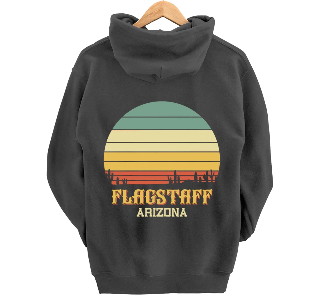 Retro Cactus Flagstaff Arizona Vintage Desert Sun Pullover Hoodie