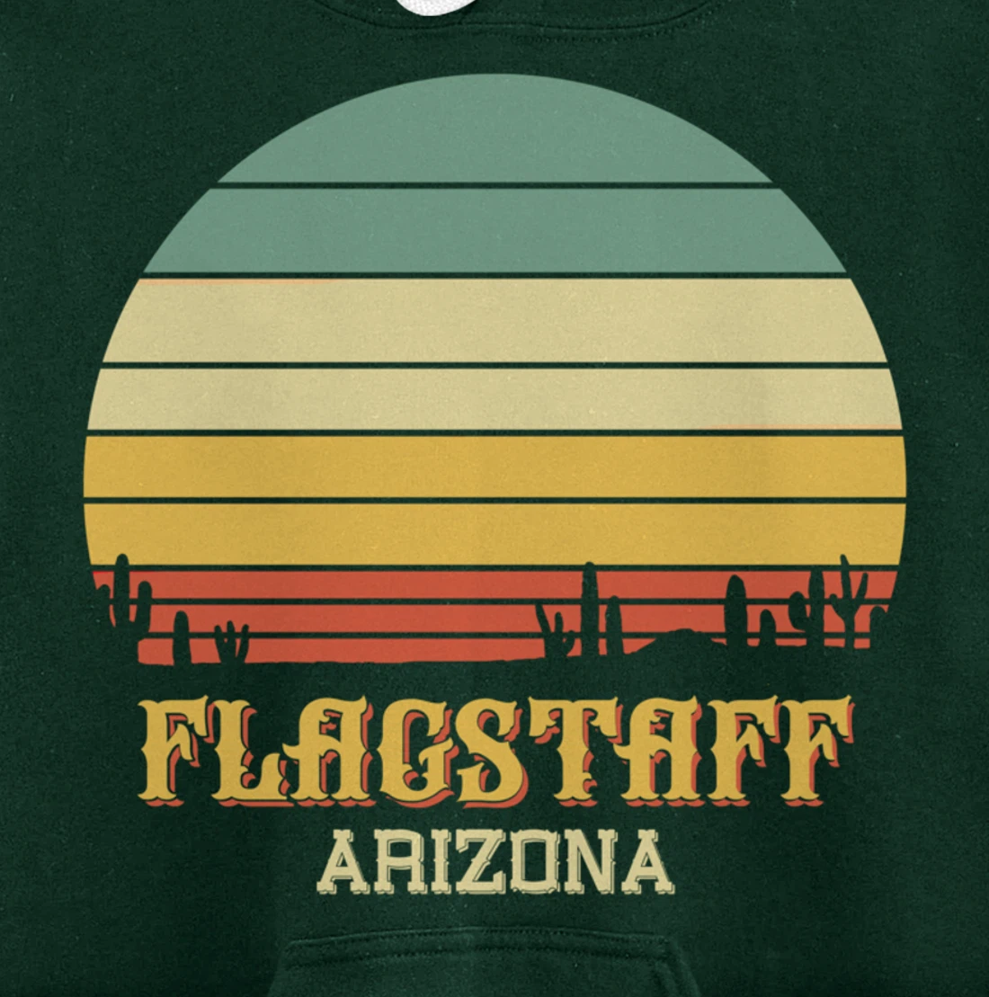 Retro Cactus Flagstaff Arizona Vintage Desert Sun Pullover Hoodie