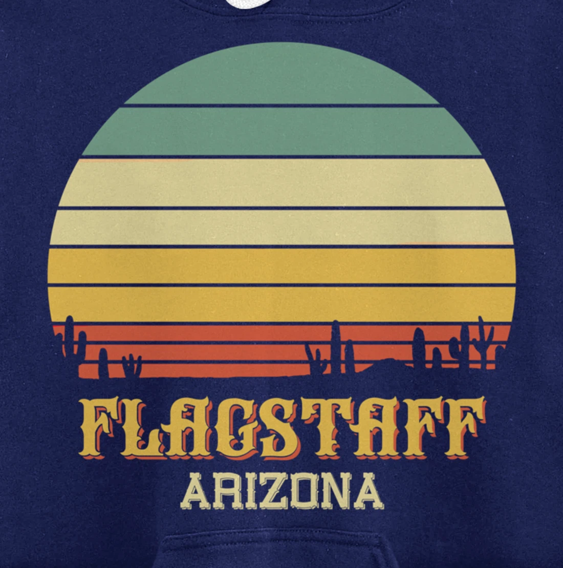 Retro Cactus Flagstaff Arizona Vintage Desert Sun Pullover Hoodie
