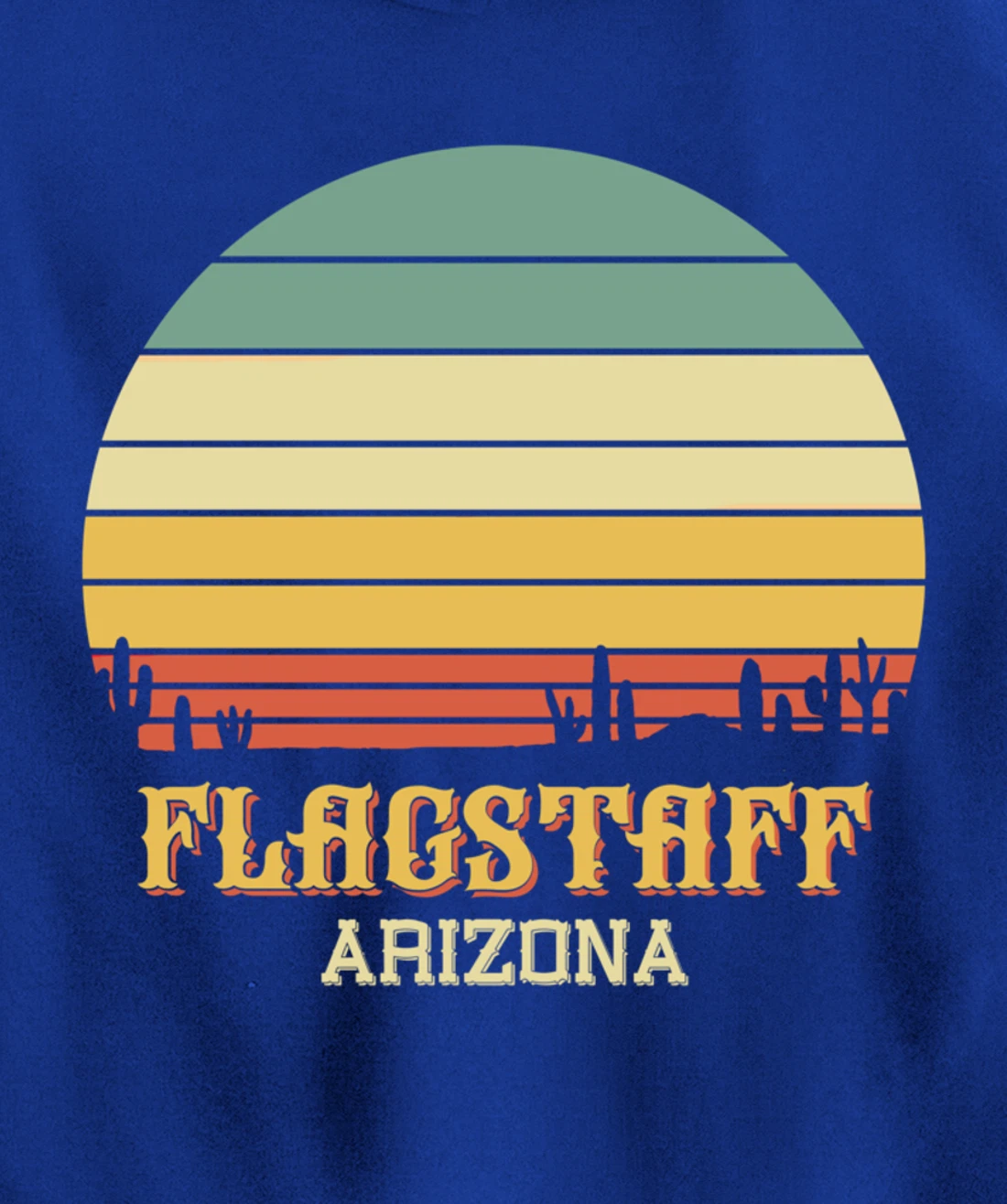 Retro Cactus Flagstaff Arizona Vintage Desert Sun Pullover Hoodie