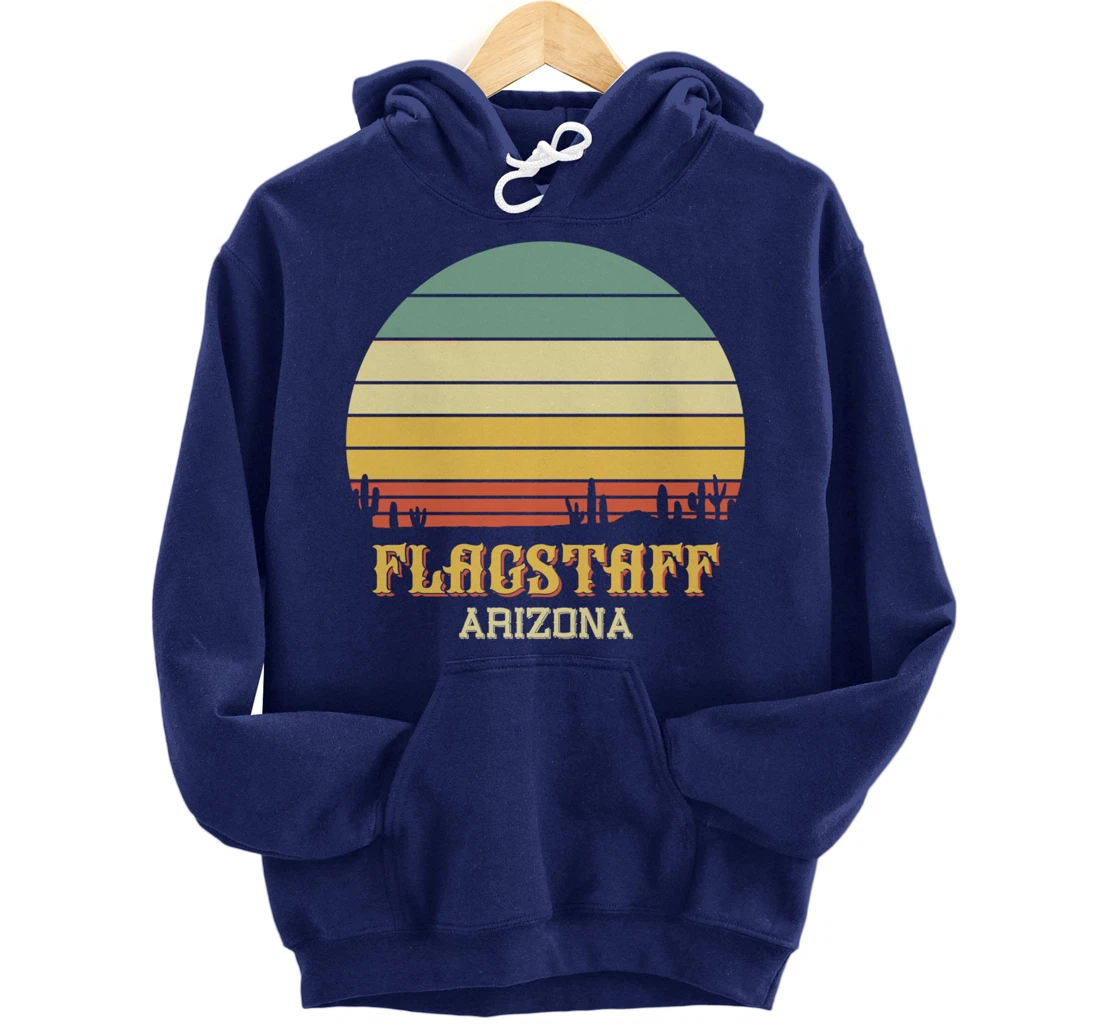 Retro Cactus Flagstaff Arizona Vintage Desert Sun Pullover Hoodie