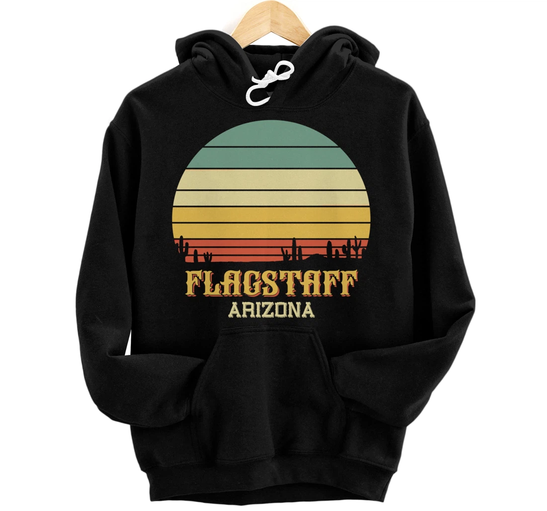 Retro Cactus Flagstaff Arizona Vintage Desert Sun Pullover Hoodie