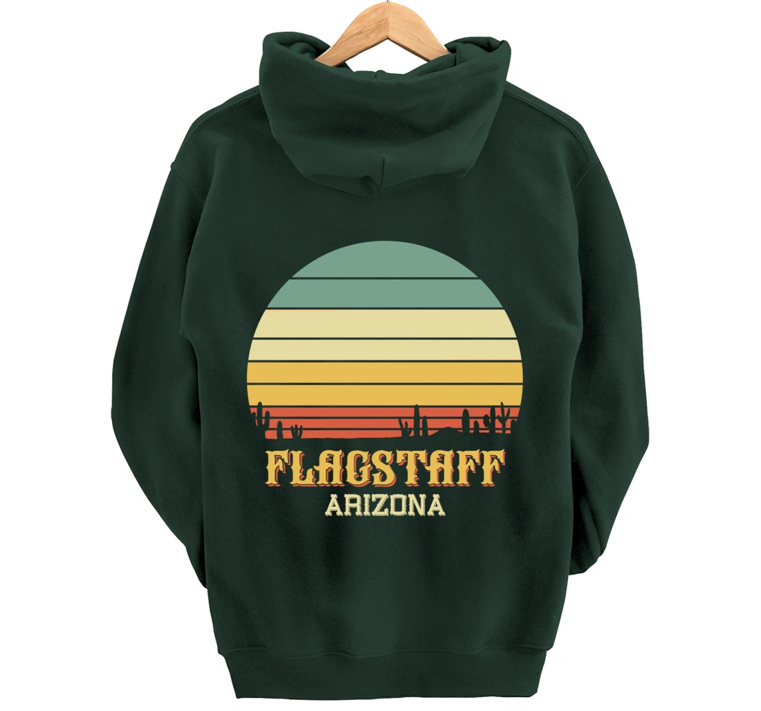 Retro Cactus Flagstaff Arizona Vintage Desert Sun Pullover Hoodie