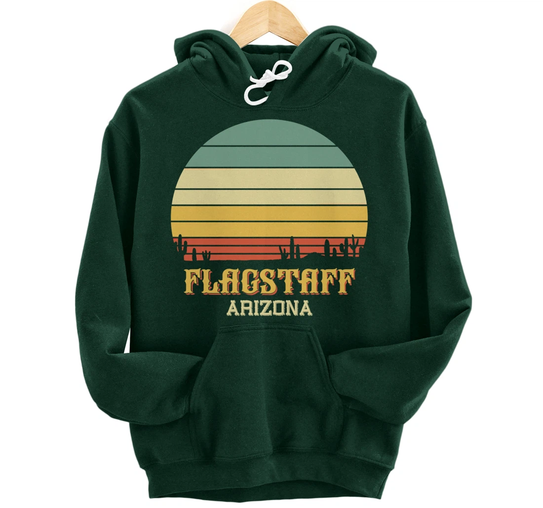 Retro Cactus Flagstaff Arizona Vintage Desert Sun Pullover Hoodie
