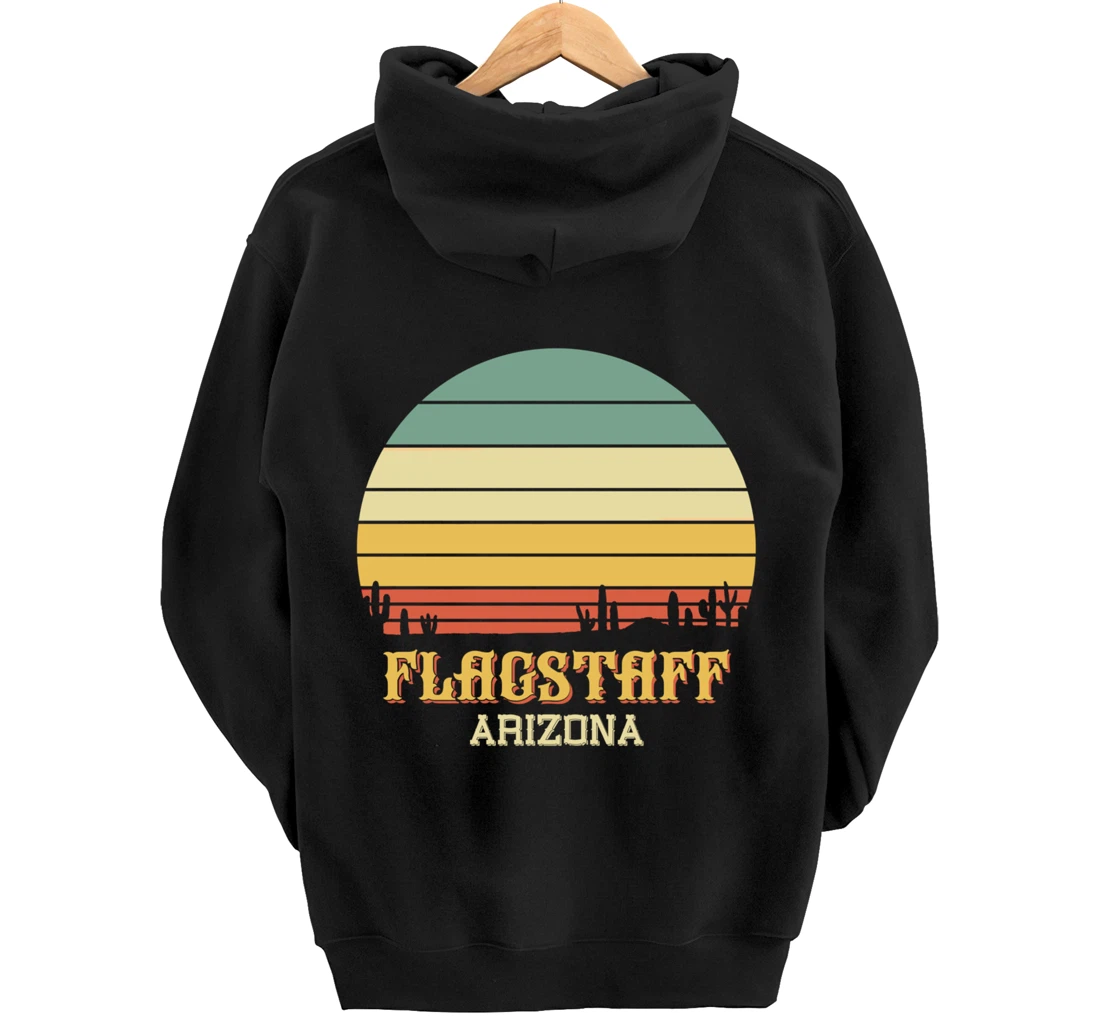 Retro Cactus Flagstaff Arizona Vintage Desert Sun Pullover Hoodie