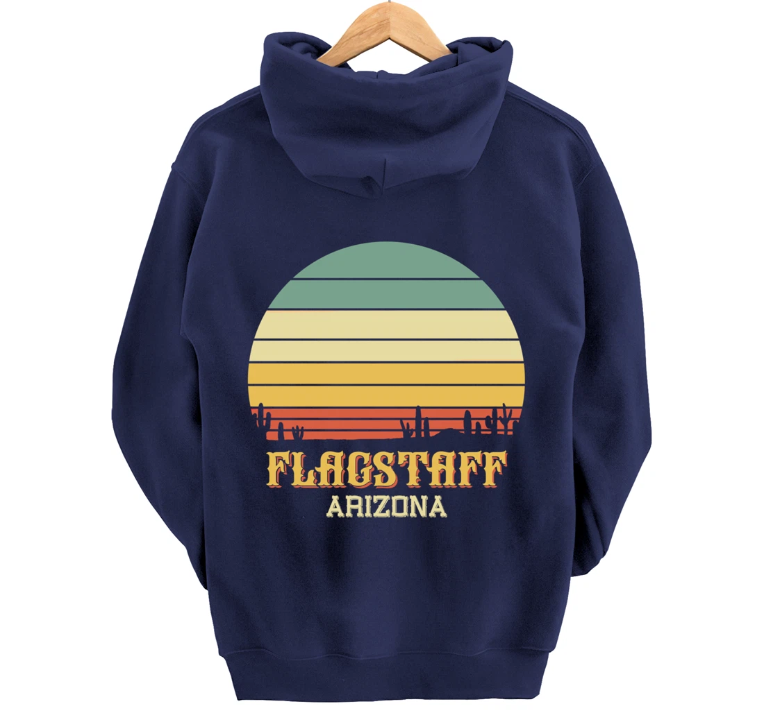Retro Cactus Flagstaff Arizona Vintage Desert Sun Pullover Hoodie