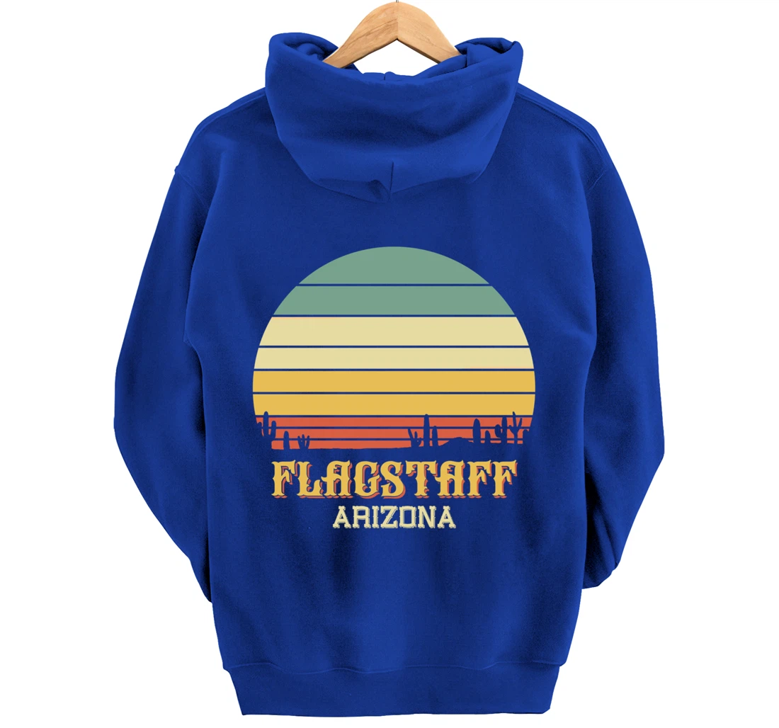 Retro Cactus Flagstaff Arizona Vintage Desert Sun Pullover Hoodie
