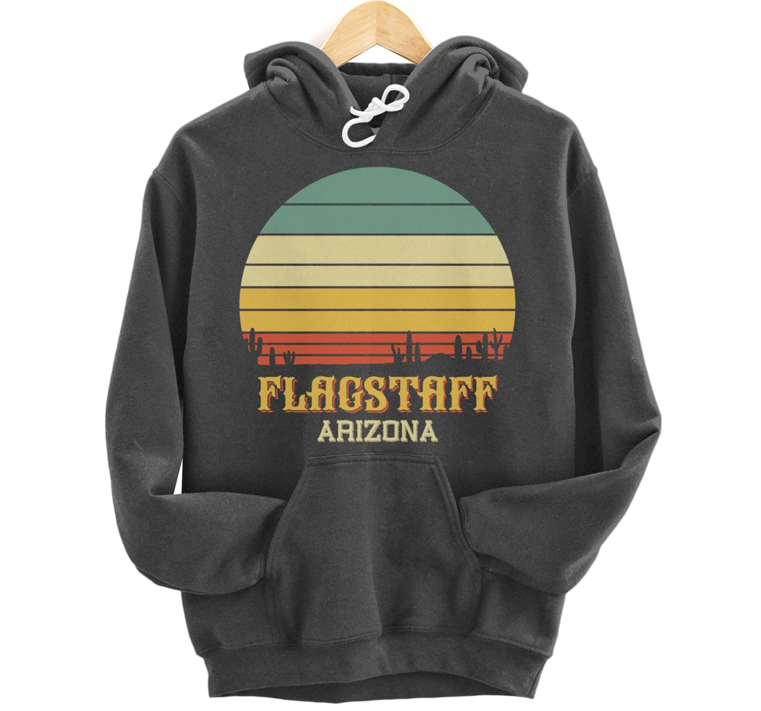 Retro Cactus Flagstaff Arizona Vintage Desert Sun Pullover Hoodie