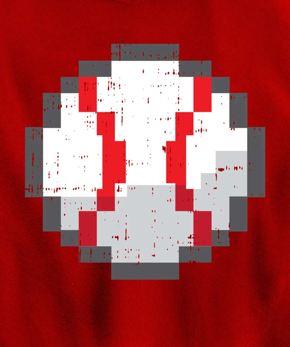 Baseball Ball Pixelated 8 Bit Pixel Gaming Cool Gamer Gifts Pullover Hoodie
