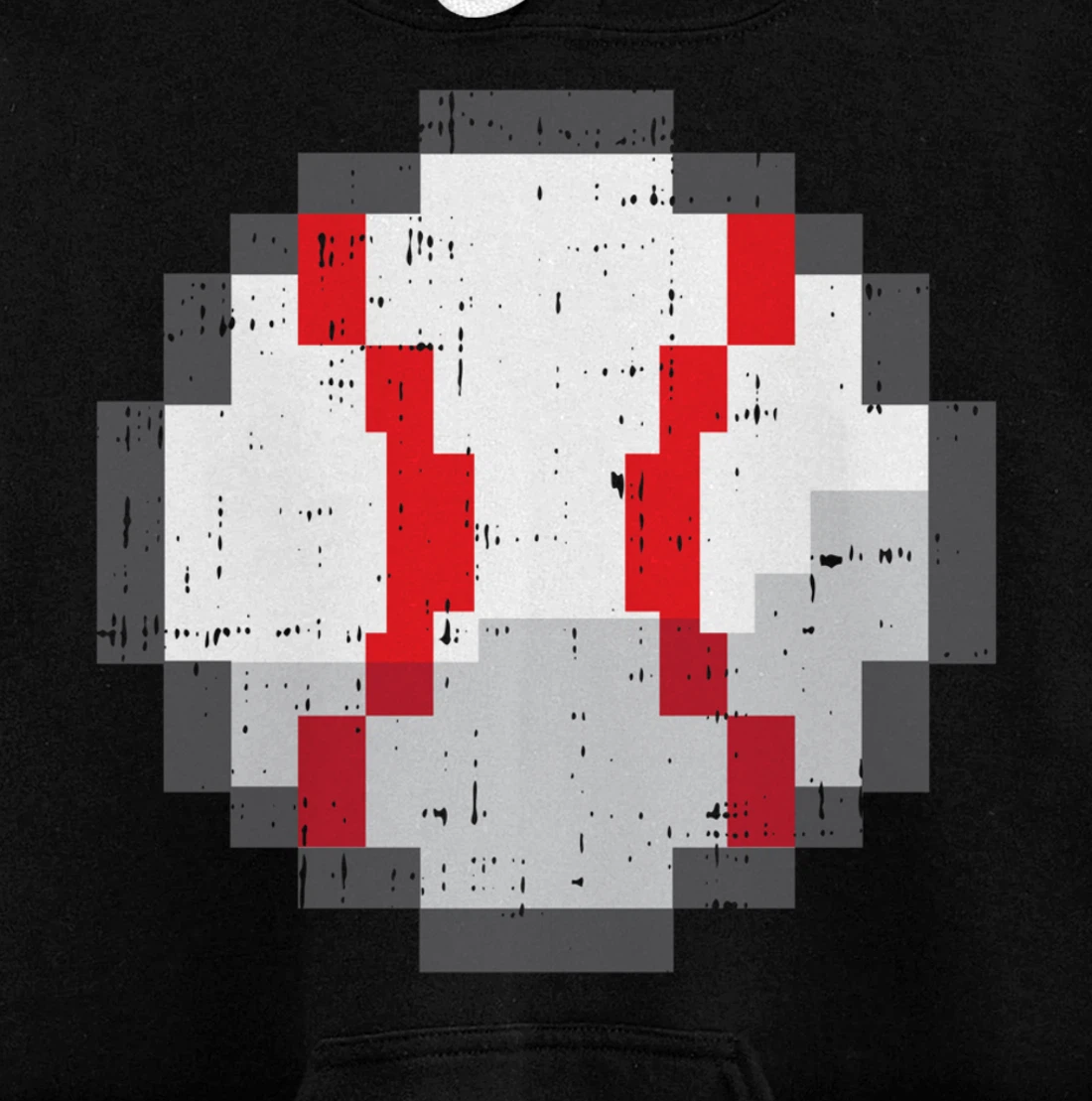 Baseball Ball Pixelated 8 Bit Pixel Gaming Cool Gamer Gifts Pullover Hoodie