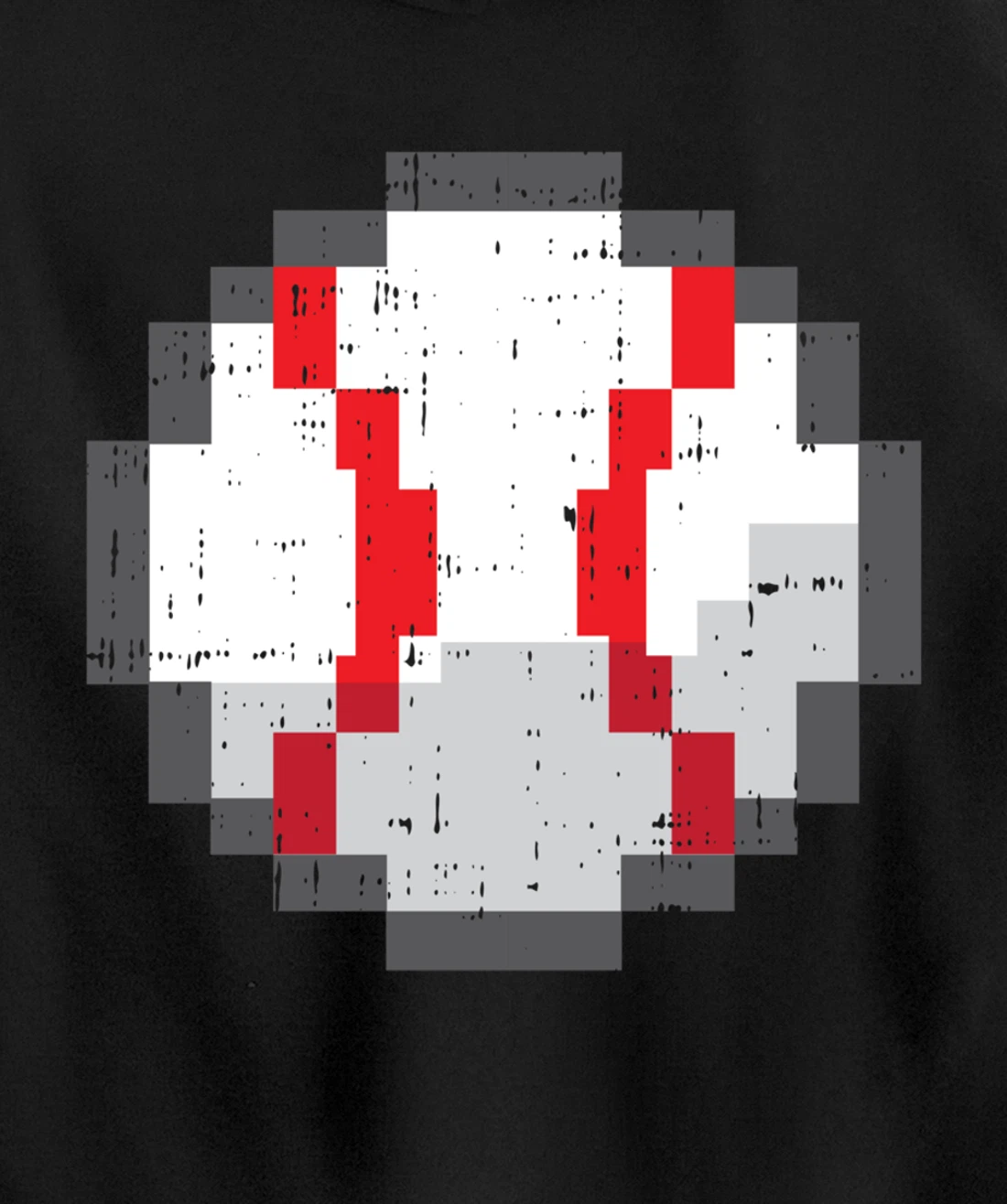 Baseball Ball Pixelated 8 Bit Pixel Gaming Cool Gamer Gifts Pullover Hoodie