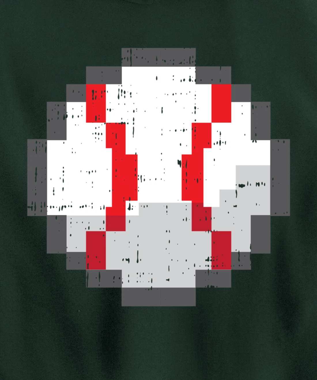 Baseball Ball Pixelated 8 Bit Pixel Gaming Cool Gamer Gifts Pullover Hoodie