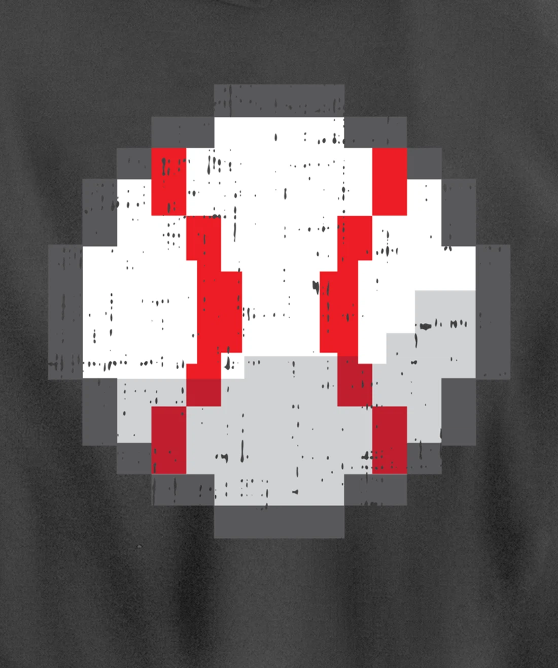 Baseball Ball Pixelated 8 Bit Pixel Gaming Cool Gamer Gifts Pullover Hoodie