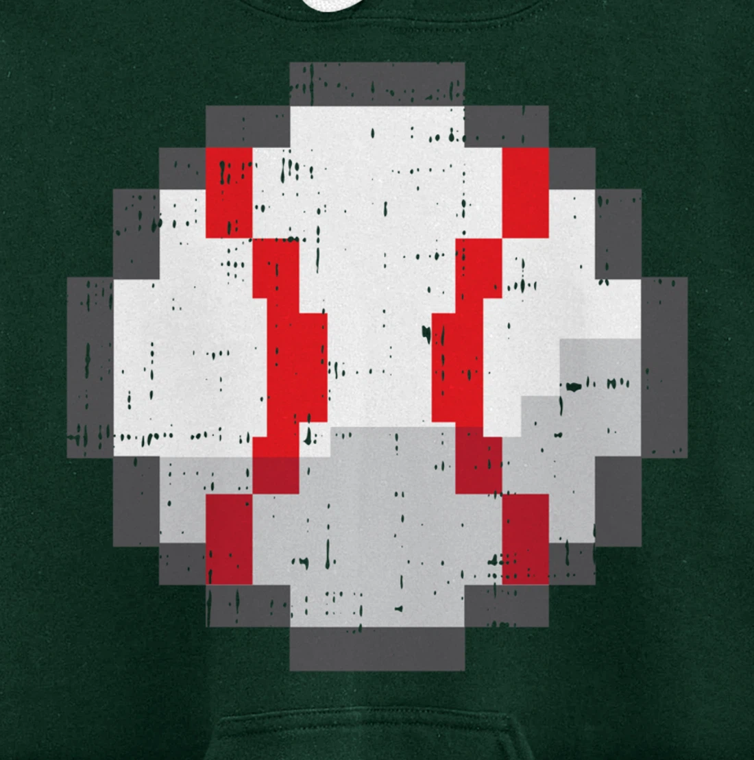 Baseball Ball Pixelated 8 Bit Pixel Gaming Cool Gamer Gifts Pullover Hoodie