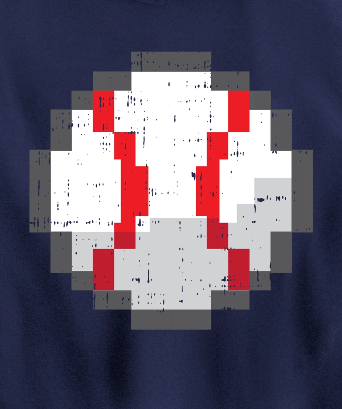 Baseball Ball Pixelated 8 Bit Pixel Gaming Cool Gamer Gifts Pullover Hoodie