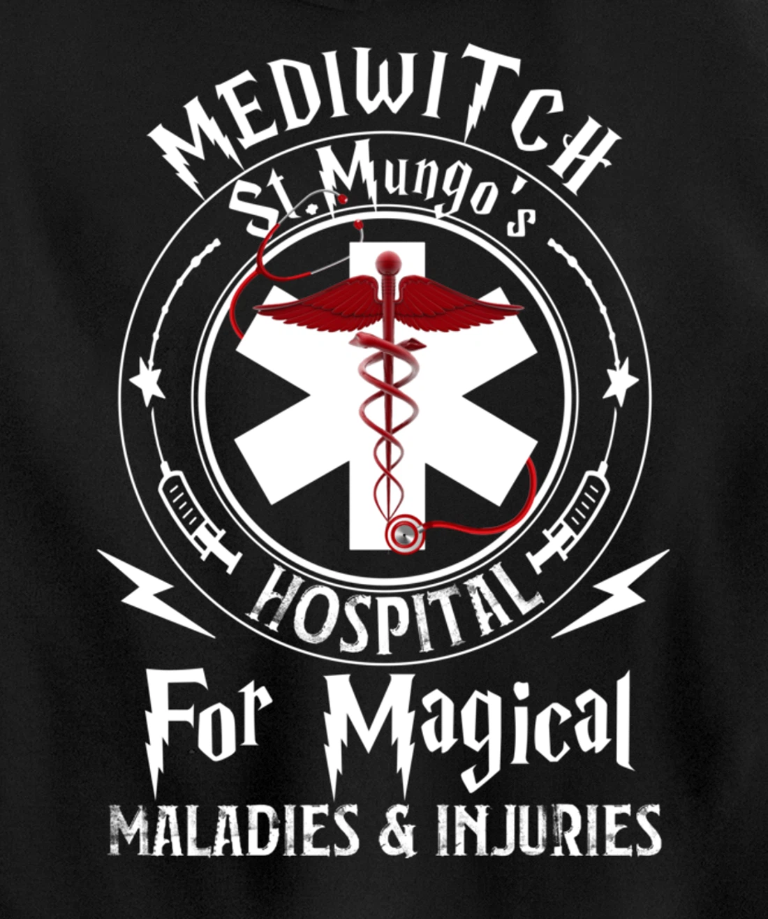 Mediwitch Hospital For Maladies And Injuries Nurse Gift Pullover Hoodie