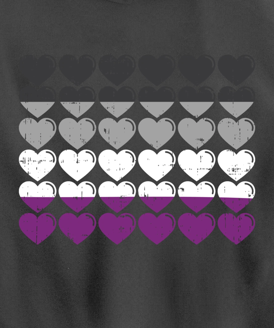 Hearts Asexual Pride Flag Cute Asexuality Ace LGBTQ Gift Pullover Hoodie