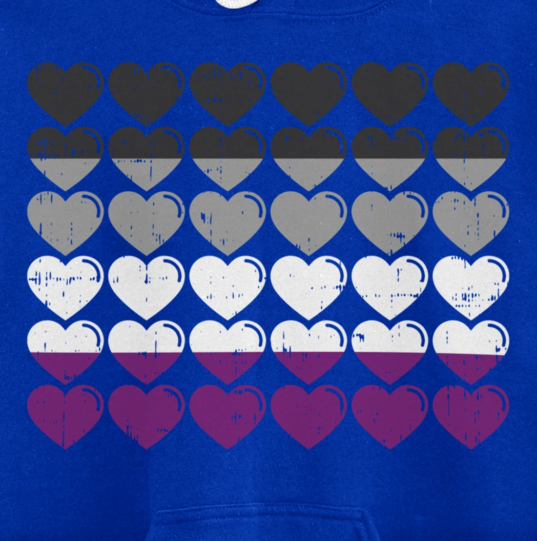 Hearts Asexual Pride Flag Cute Asexuality Ace LGBTQ Gift Pullover Hoodie
