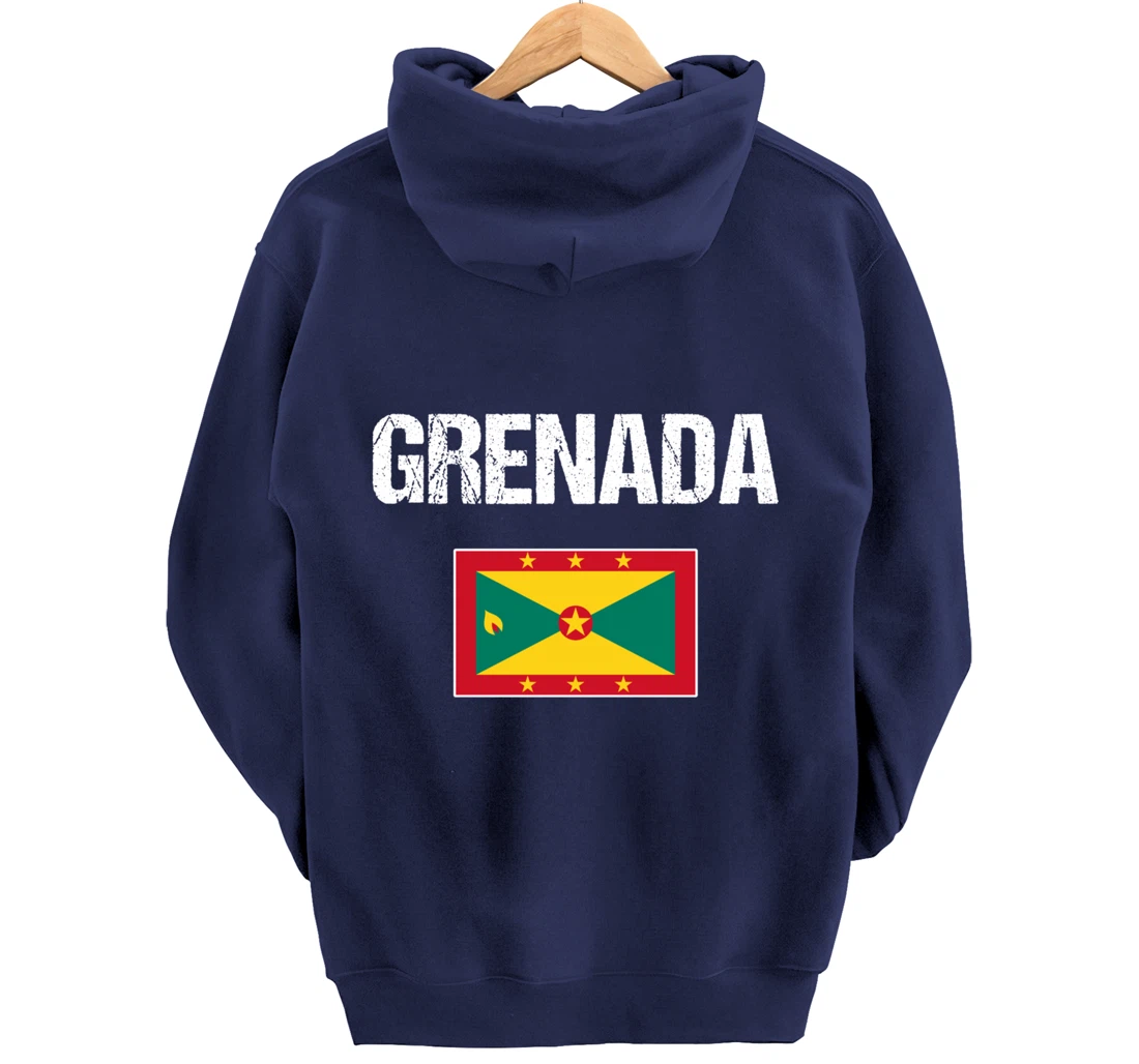 Grenadian Pride Caribbean Heritage Gifts | Grenada Flag Pullover Hoodie