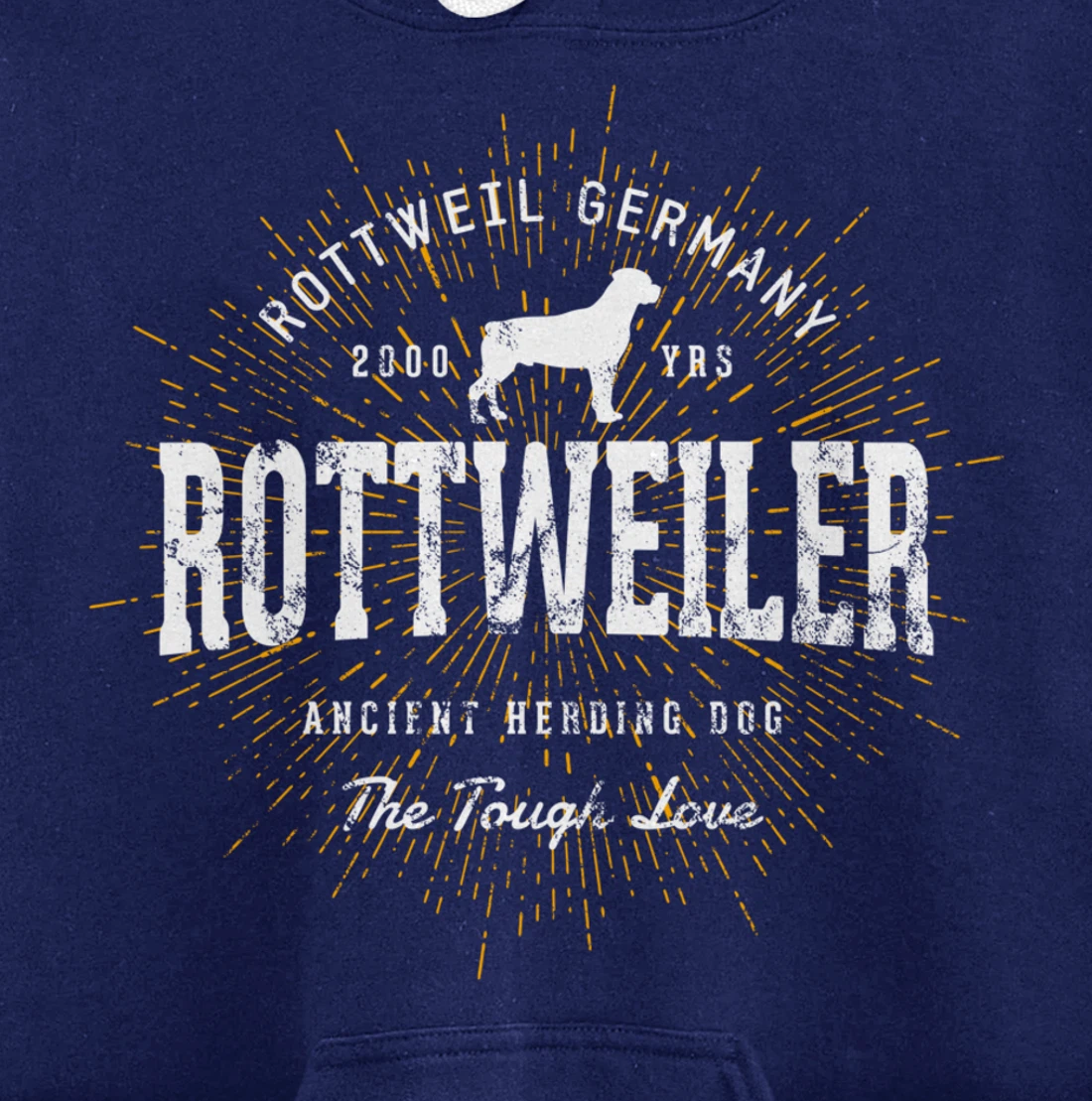 Vintage Style Retro Rottweiler Pullover Hoodie