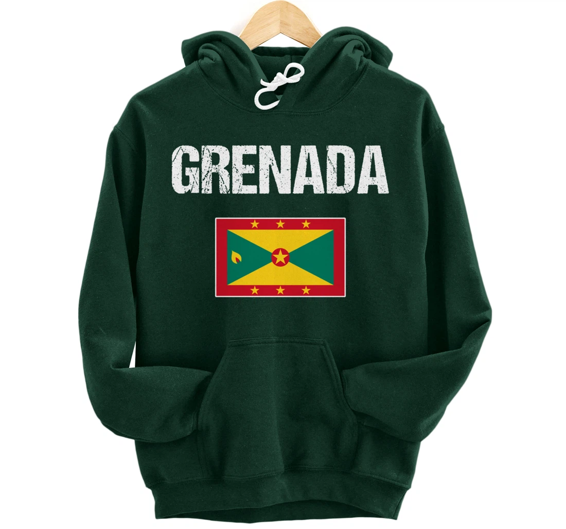 Grenadian Pride Caribbean Heritage Gifts | Grenada Flag Pullover Hoodie