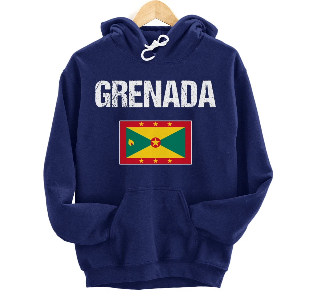 Grenadian Pride Caribbean Heritage Gifts | Grenada Flag Pullover Hoodie