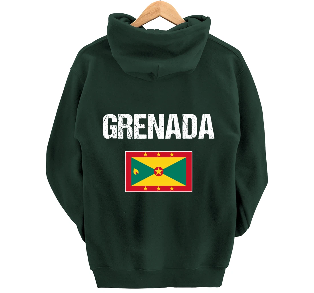 Grenadian Pride Caribbean Heritage Gifts | Grenada Flag Pullover Hoodie