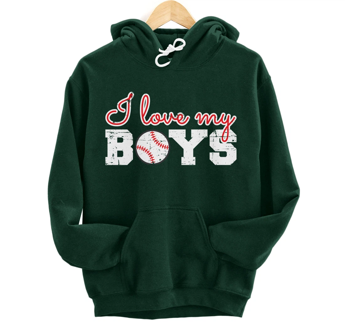 Baseball Cheer Mom - I Love My Boys Pullover Hoodie