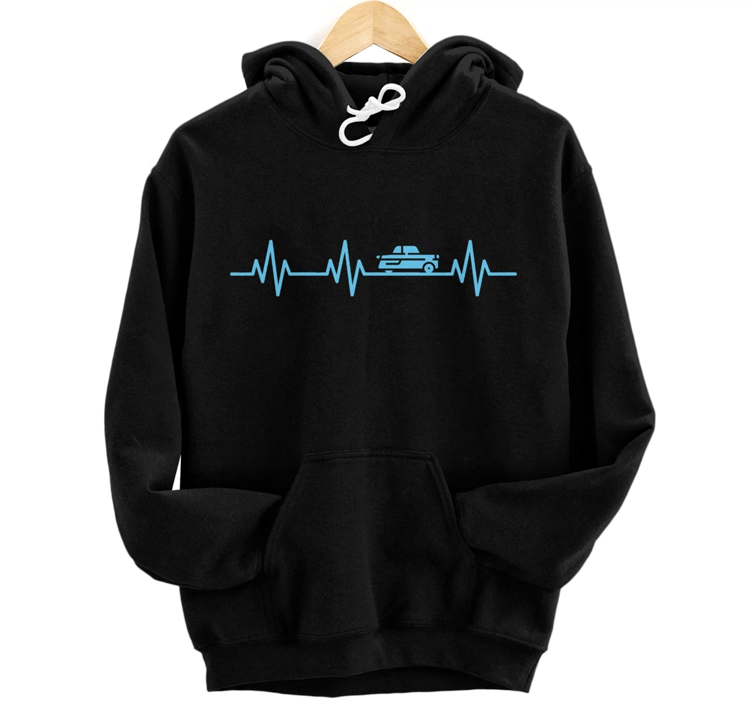 Classic Car Lifeline Heartbeat Heart Love Vintage Guy Gift Pullover Hoodie