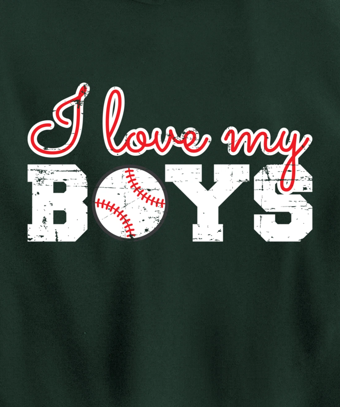 Baseball Cheer Mom - I Love My Boys Pullover Hoodie