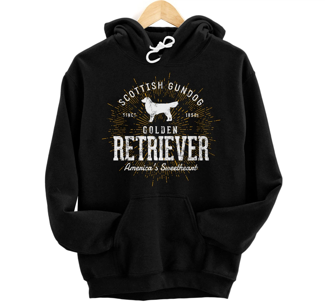 Vintage Style Retro Golden Retriever Pullover Hoodie