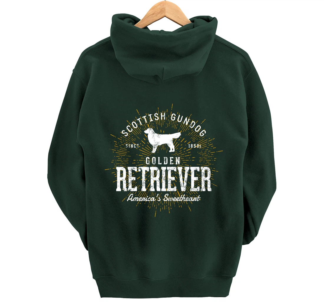 Vintage Style Retro Golden Retriever Pullover Hoodie