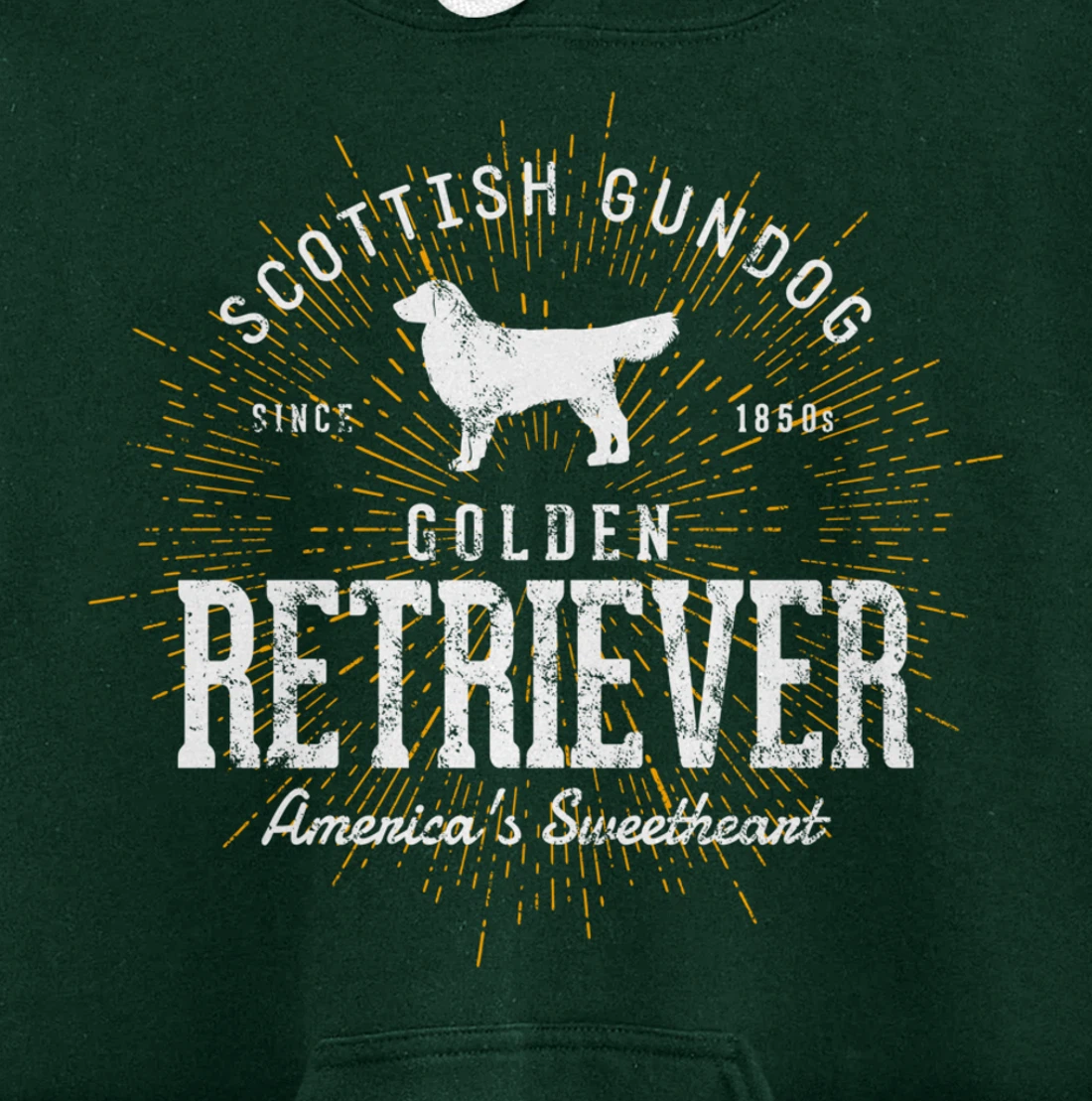 Vintage Style Retro Golden Retriever Pullover Hoodie