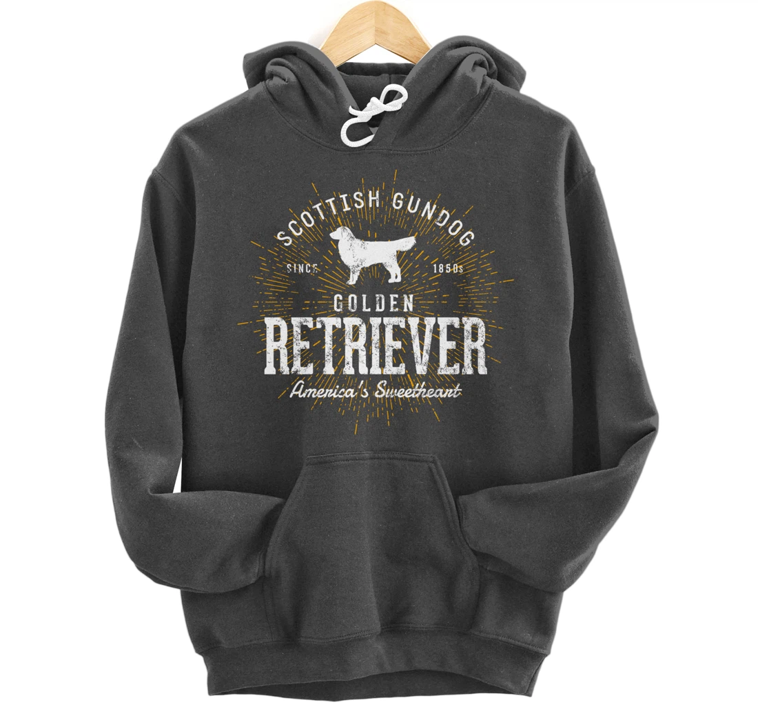 Vintage Style Retro Golden Retriever Pullover Hoodie
