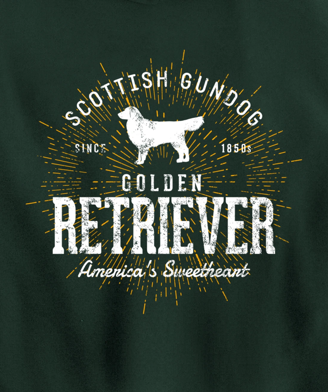 Vintage Style Retro Golden Retriever Pullover Hoodie