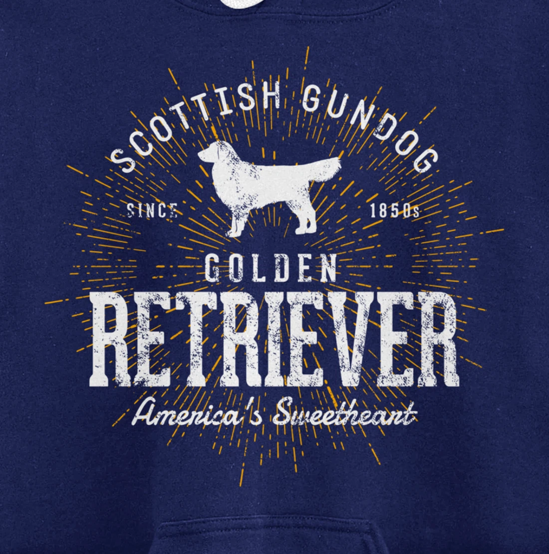 Vintage Style Retro Golden Retriever Pullover Hoodie