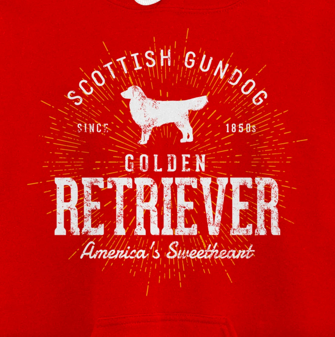 Vintage Style Retro Golden Retriever Pullover Hoodie