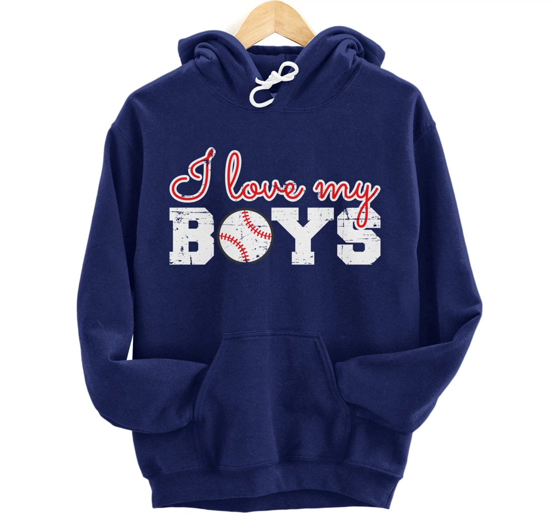 Baseball Cheer Mom - I Love My Boys Pullover Hoodie