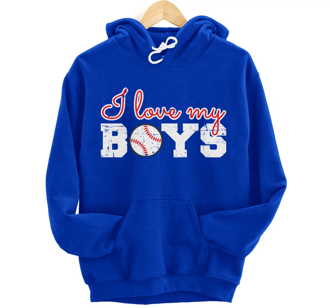 Baseball Cheer Mom - I Love My Boys Pullover Hoodie