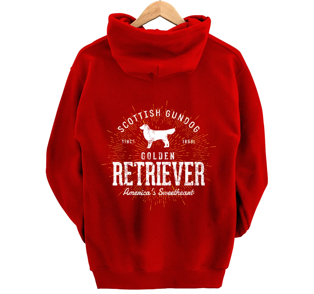 Vintage Style Retro Golden Retriever Pullover Hoodie